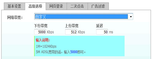 自定義網絡帶寬
