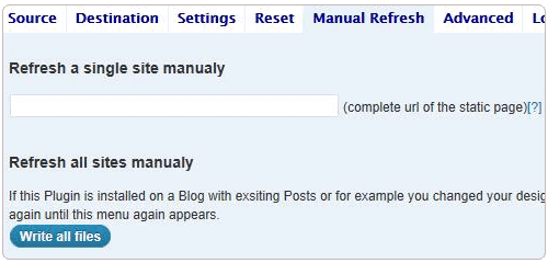 手動更新靜態頁面