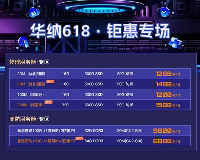 華納云618鉅惠專場